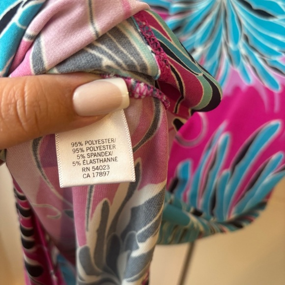 Banana Republic Pink Floral Abstract Print 3/4 Sleeve Shift Dress Size S - Picture 3 of 3